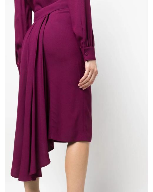 Moschino Purple High-Waisted Asymmetric Midi Skirt