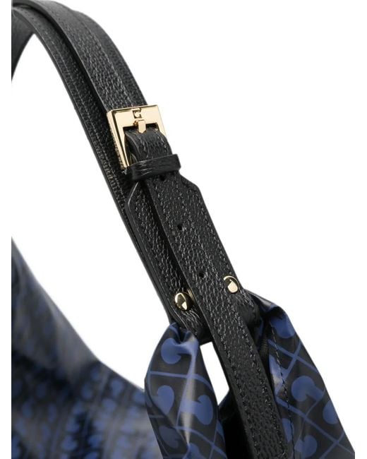 Gherardini Blue Monogram-Print Tote Bag