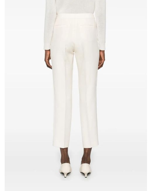 Fabiana Filippi White Satin-Trim Trousers