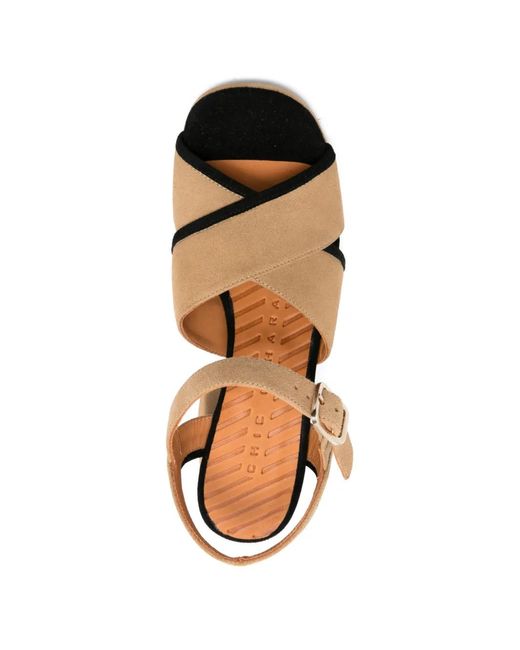 Chie Mihara Natural Oendi Criss-Cross Strap Sandals