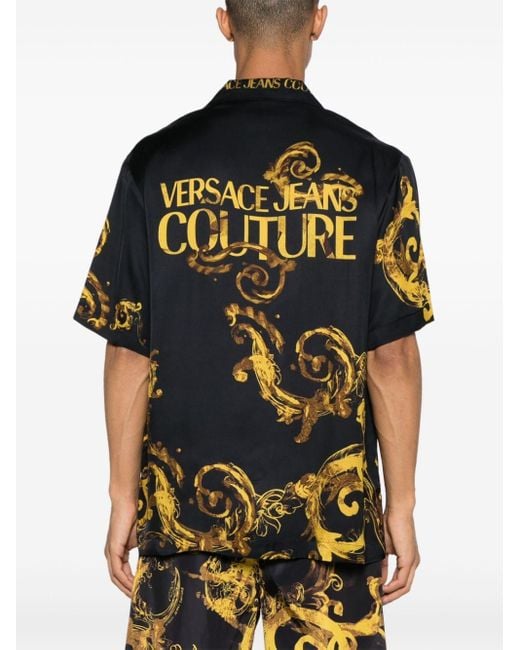 Camisa con estampado Baroccoflage Versace de hombre de color Black