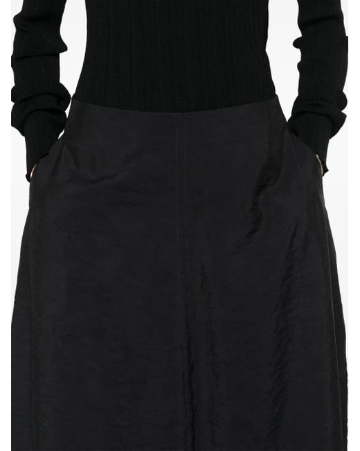 Totême  Black Parachute Midi Skirt