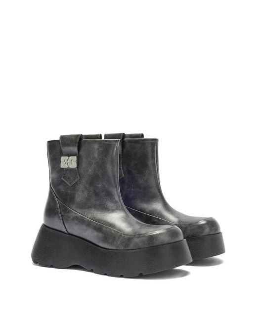 Ganni Black Kat Pull-Tab Platform Boots