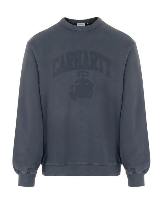 Carhartt Blue Logo-Print Crew-Neck Sweatshirt for men