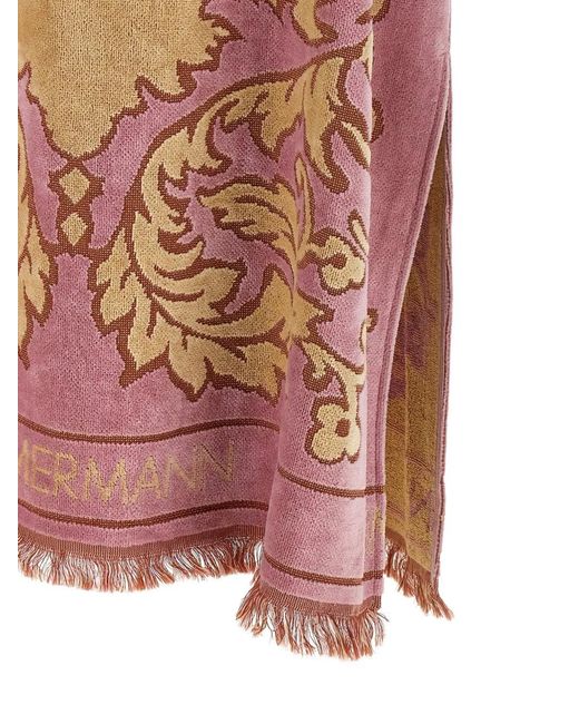 Zimmermann Pink Aster Floral-Jacquard Midi Dress
