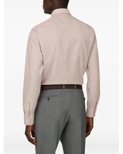 Boggi White Striped Windsor-Collar Shirt for men