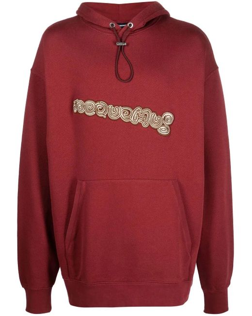 Jacquemus Spirale Embroidered French Cotton-terry Hoodie for men