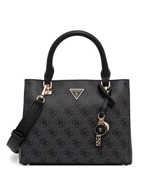 Guess Black Noelle 4G Monogram Charm Tote Bag