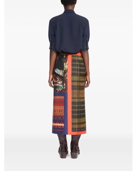 Dries Van Noten Brown Long Wrap Scarf-Skirt