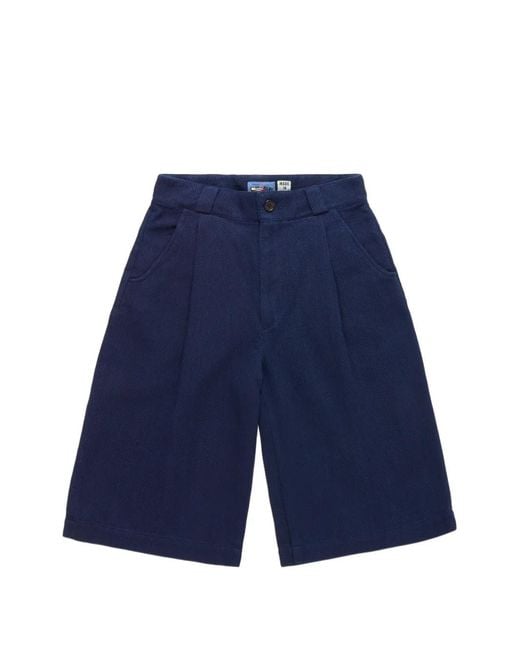 Blue Blue Japan Blue Sashiko Wide-Leg Shorts for men