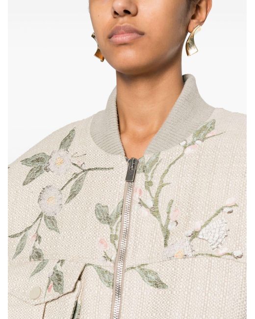 The Mannei Natural Le Mans Embroidered Bomber Jacket