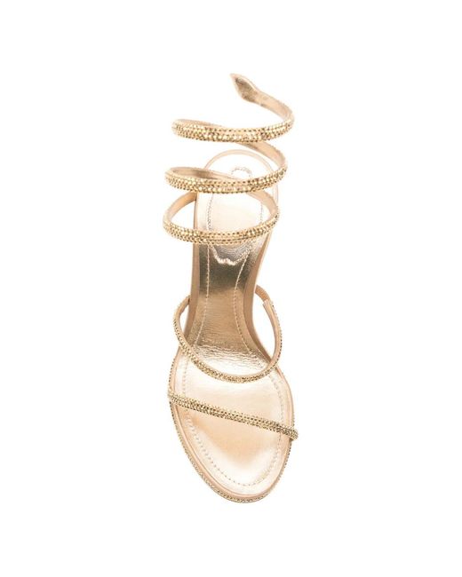 Rene Caovilla White Cleo Crystal-Embellished Sandals
