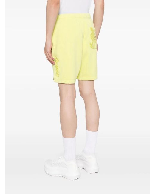 Aape By A Bathing Ape Yellow Logo-Embroidered Track Shorts for men