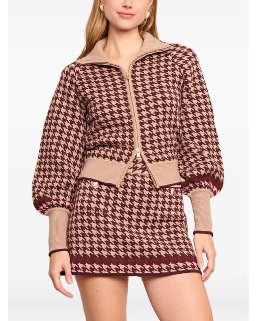 Cardigan Lyss À Motif Pied-De-Poule Cara Cara en coloris Red