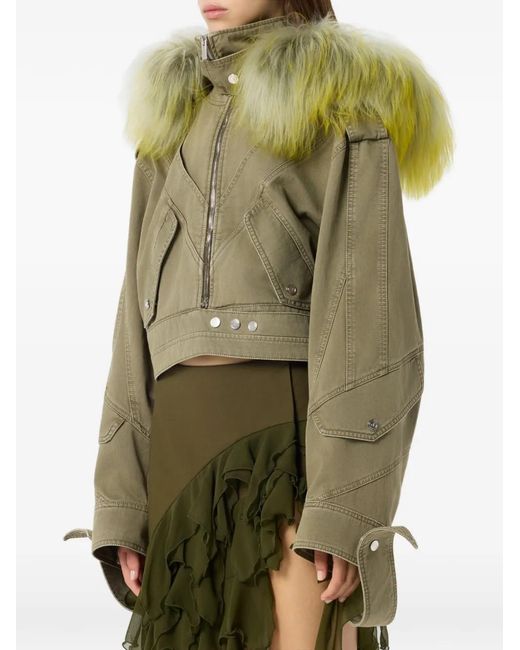 Blumarine Green Hooded Jacket