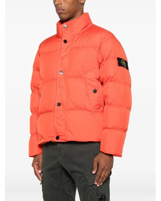 Stone Island Orange Down Jackets for men