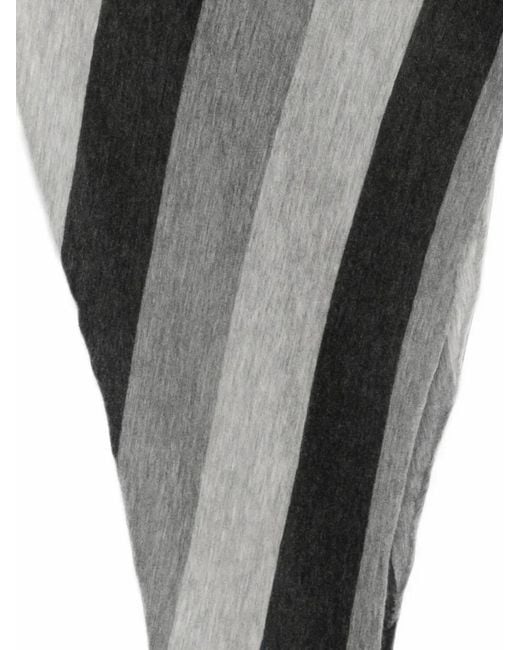 Botto Giuseppe Gray Striped Triangular Scarf