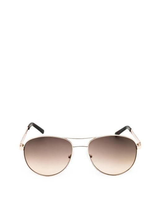 GUESS EYEWEAR Natural Crystal-Embellished Pilot-Frame Sunglasses