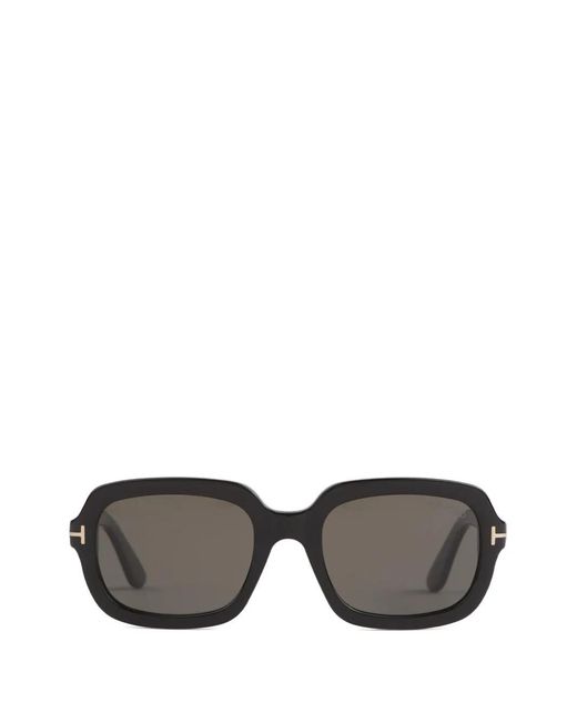 Tom Ford Gray Geometric-Frame Sunglasses