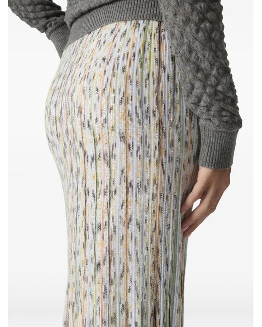Missoni White Sequin-Embellishment Pleated Maxi Skirt