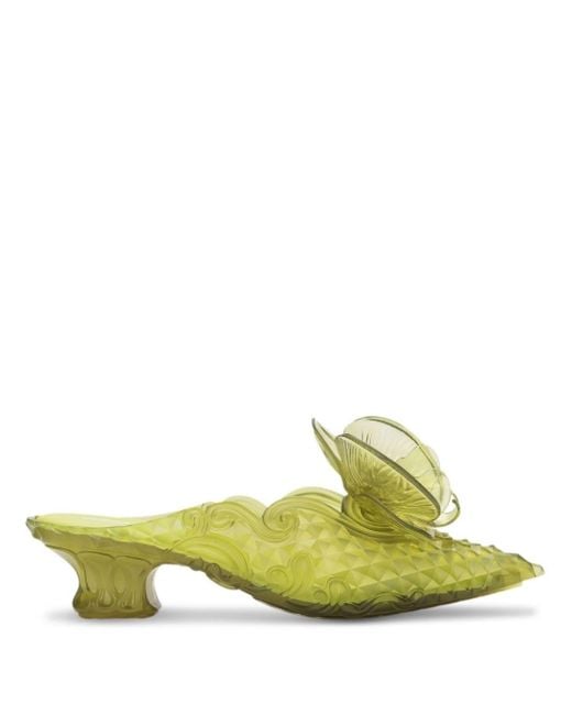 Y. Project X Melissa Floral-appliqué Mules in Green | Lyst