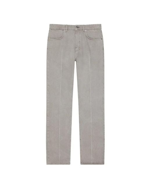 Givenchy Gray Straight Fit Jeans With Folded Effect for men
