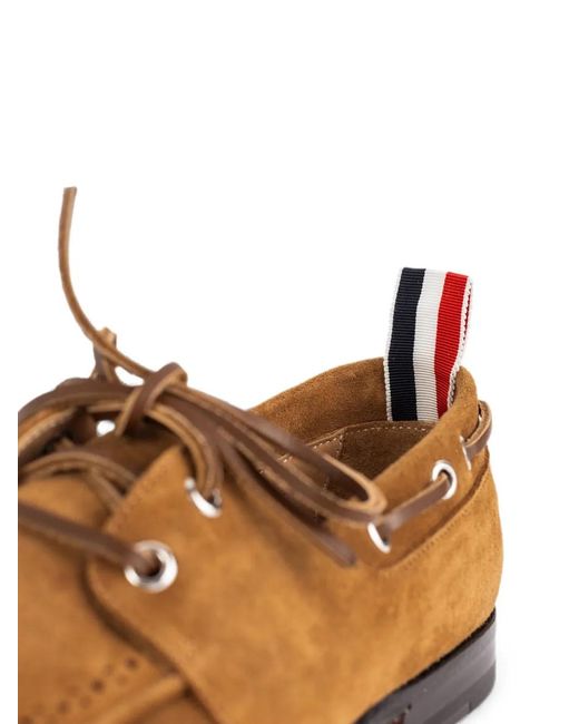 Thom Browne Brown Mocassins En Daim