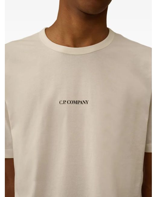 C P Company Natural Crew Neck T-Shirt With Logo for men