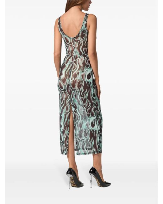 Robe Flame Philipp Plein en coloris Green