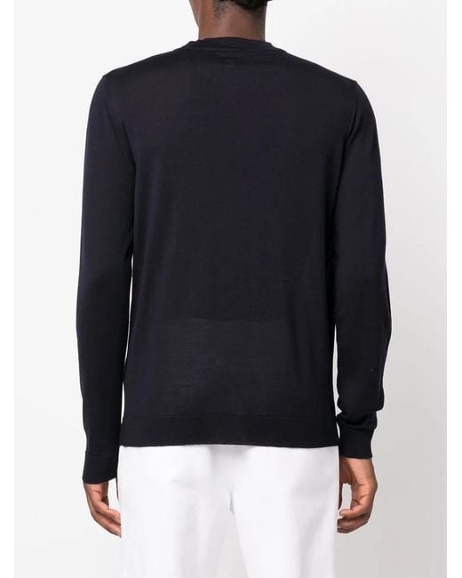Woolrich Blue Virgin-Wool Jumper for men
