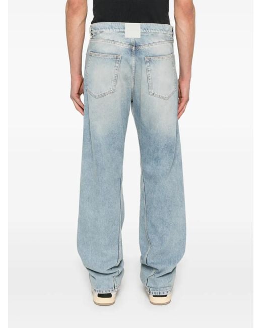 Lanvin Blue Jeans With Stitching Detail for men
