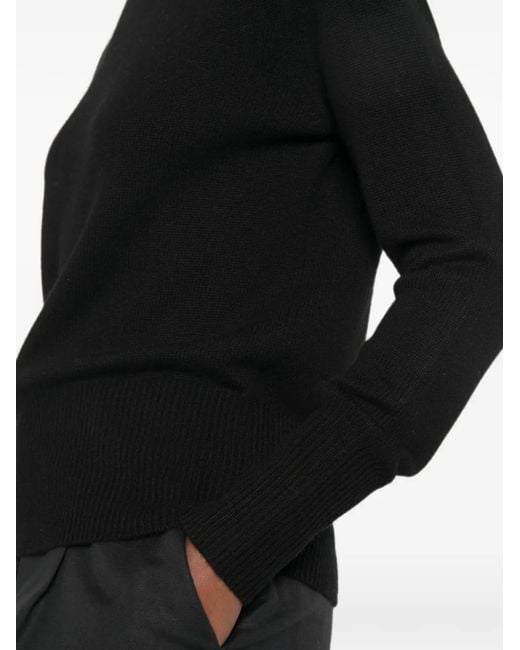 Soft Goat Black Ribbed-Trim Sweater