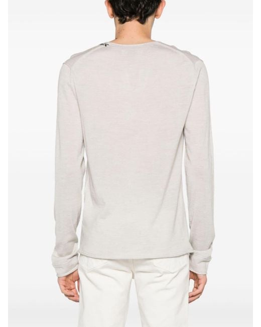 Zadig & Voltaire White Slogan-embroidered Wool Jumper for men