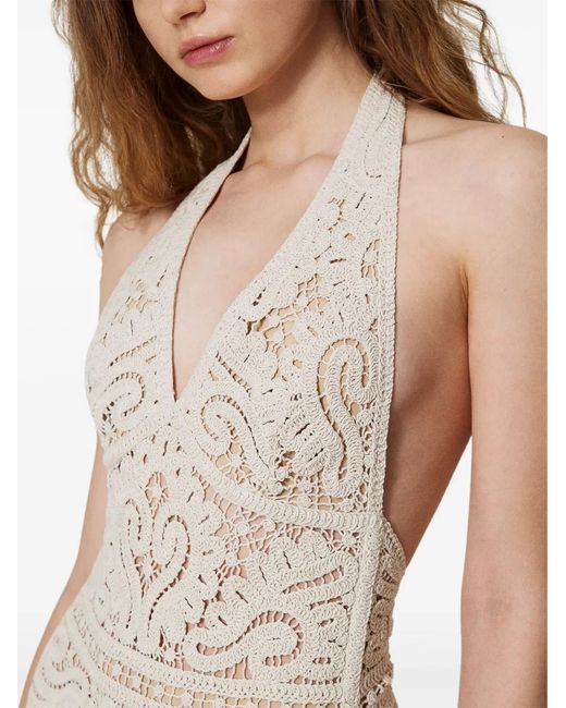 Twinset White Crochet Bodysuit
