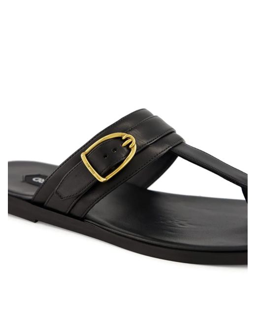Tom Ford Black Brighton Buckle Leather Sandals for men