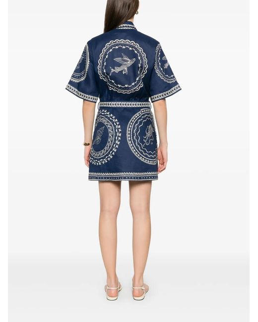 ALÉMAIS Oceane Mini-Jurk in het Blue