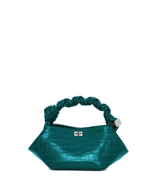 Ganni Green Mini Bou Tote Bag