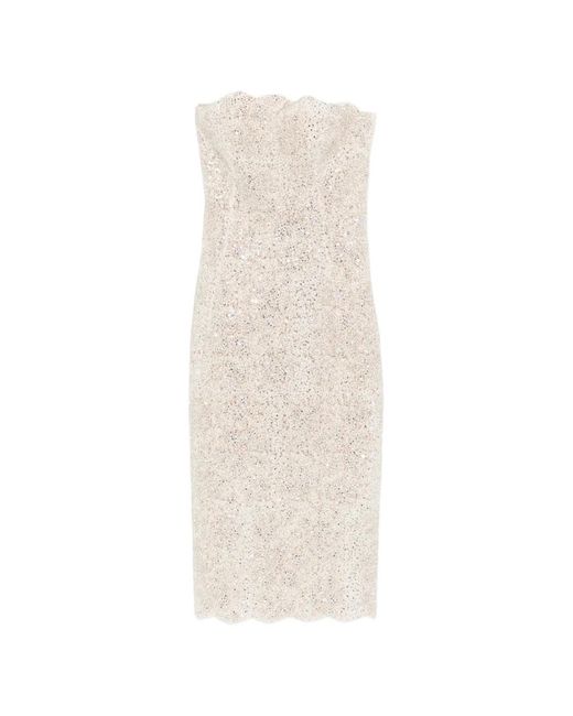 Ermanno Scervino White Strapless Midi Dress