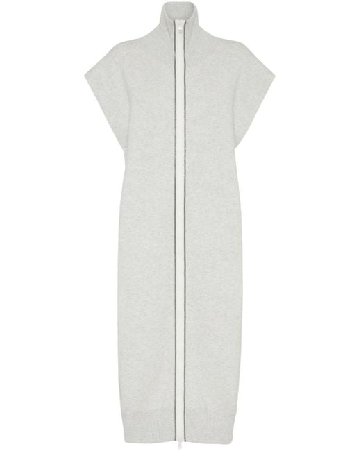 Brunello Cucinelli White Long Knitted Vest