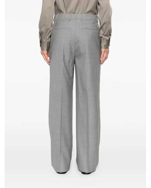 Lardini Gray Pleated Wide-Leg Trousers for men