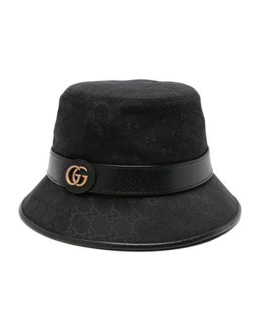 Gorro Tipo Pescador De Lona Gg, Talla Gucci de color Black
