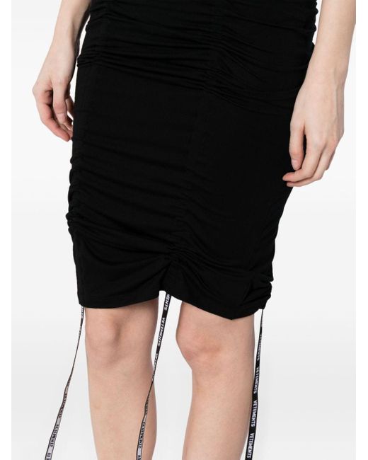 Vetements Black Ruched Pencil Skirt