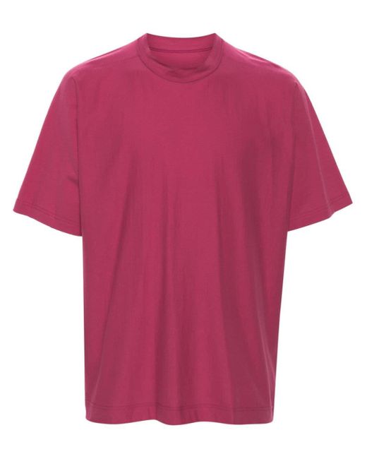 Homme Plissé Issey Miyake Red Short-sleeve Cotton T-shirt for men