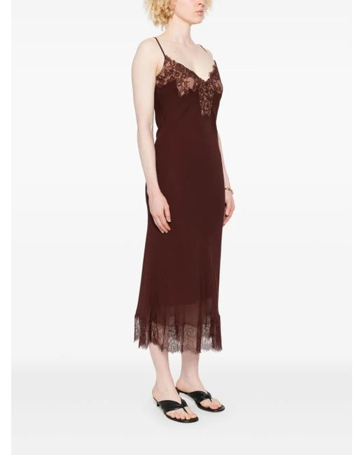 Self-Portrait Women's Purple Lace Insert Midi Dress - hulwithkids.com