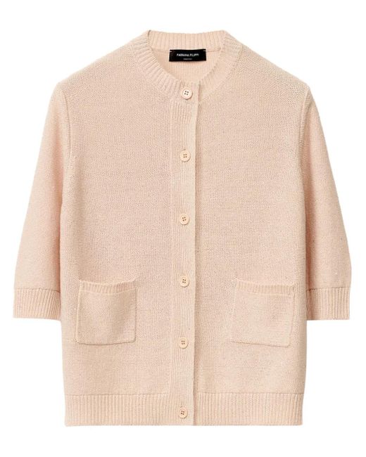 Fabiana Filippi Natural Three-Quarter-Sleeved Cardigan