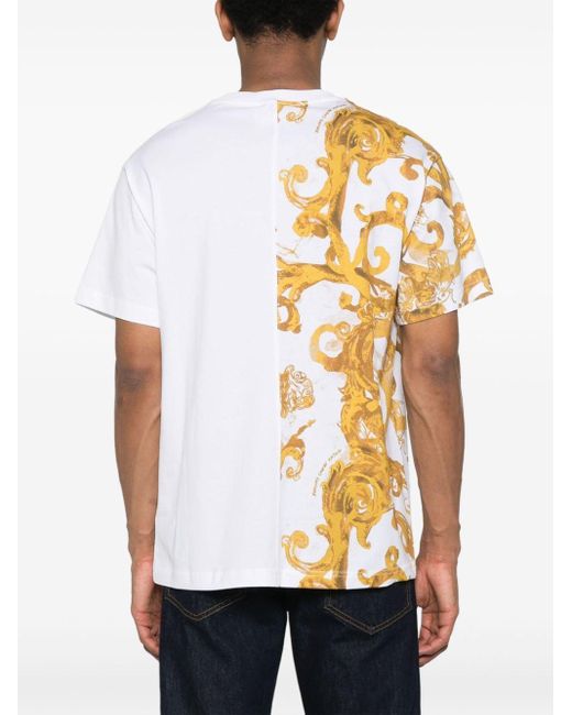 Versace T-Shirt mit Baroccoflage-Print in Metallic für Herren