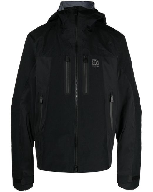 66 North Black Hornstrandir Hooded Zip-up Jacket for men