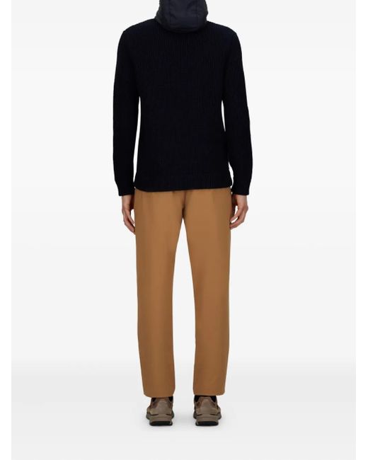 Herno Blue Ribbed-Knit Wool Jacket for men