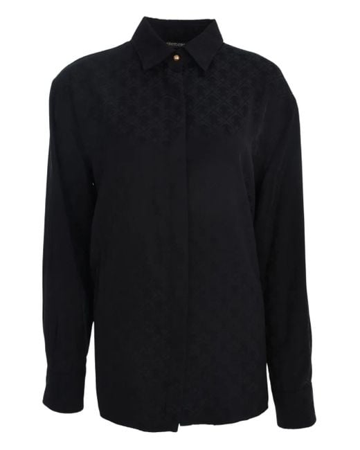 Roberto Cavalli Blue Chemise À Motif En Jacquard