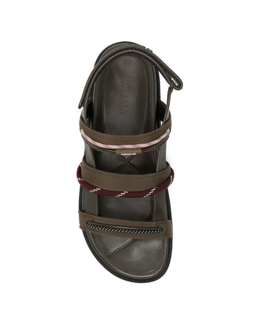 Moncler White Multi-Strap Leather Sandals